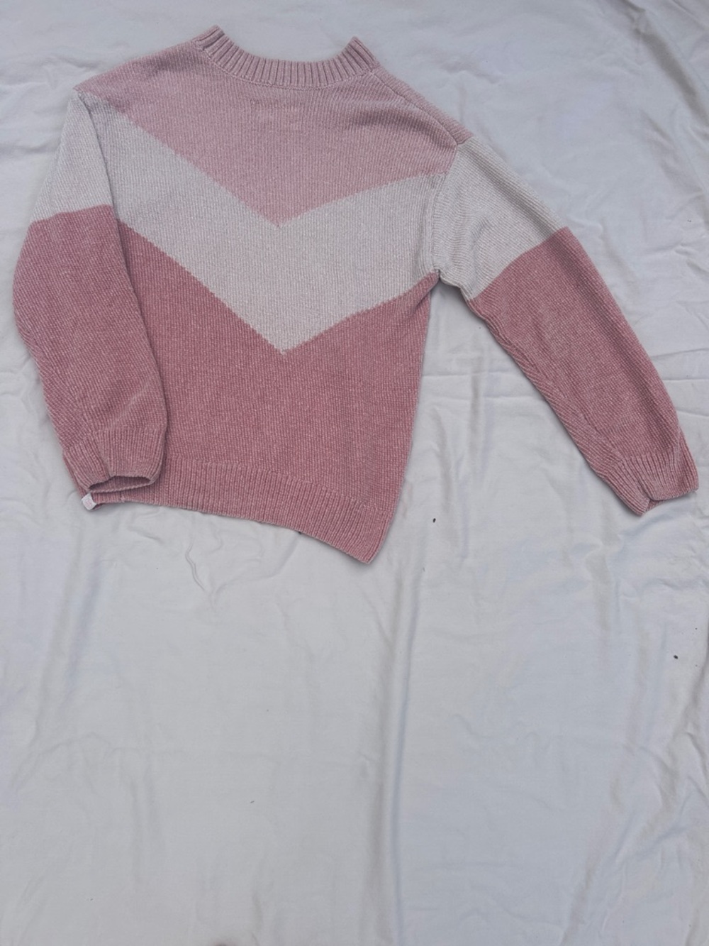 Sovereign Code Pink and Cream Chevron Crewneck Sweater